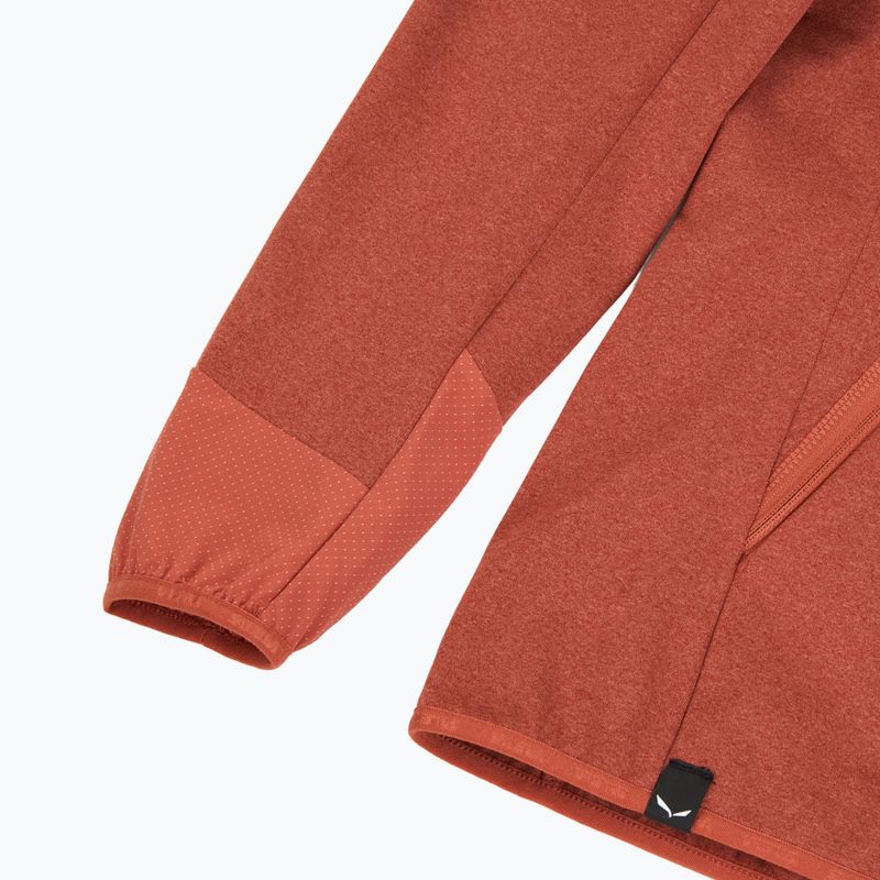 Dámská trekingová mikina Salewa Agner Hybrid PL/DST FZ Hoody etruscan red melange 4