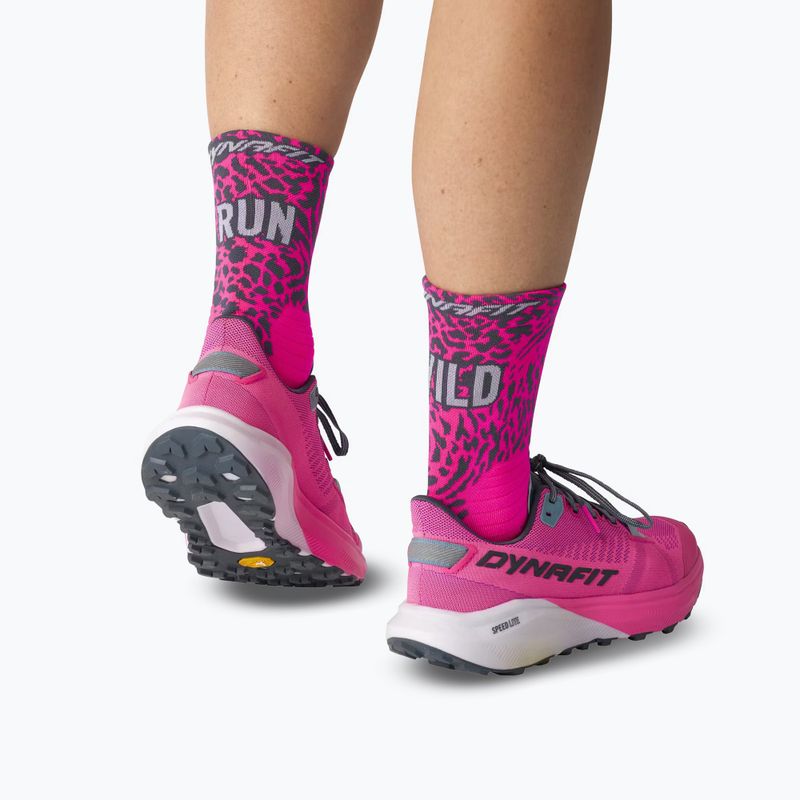 Ponožky DYNAFIT Run Wild Crew pink glo 7