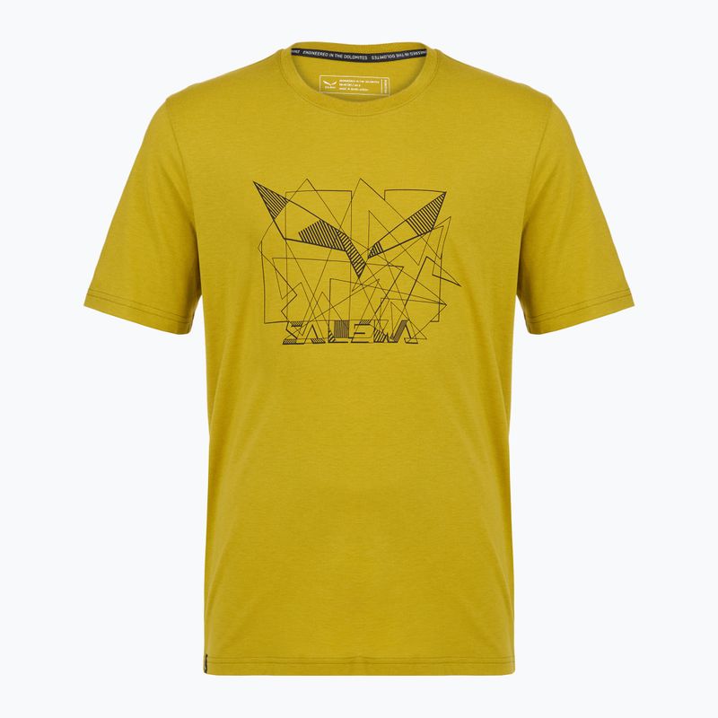 Pánské tričko na lezení Salewa Eagle Geometric olive oil