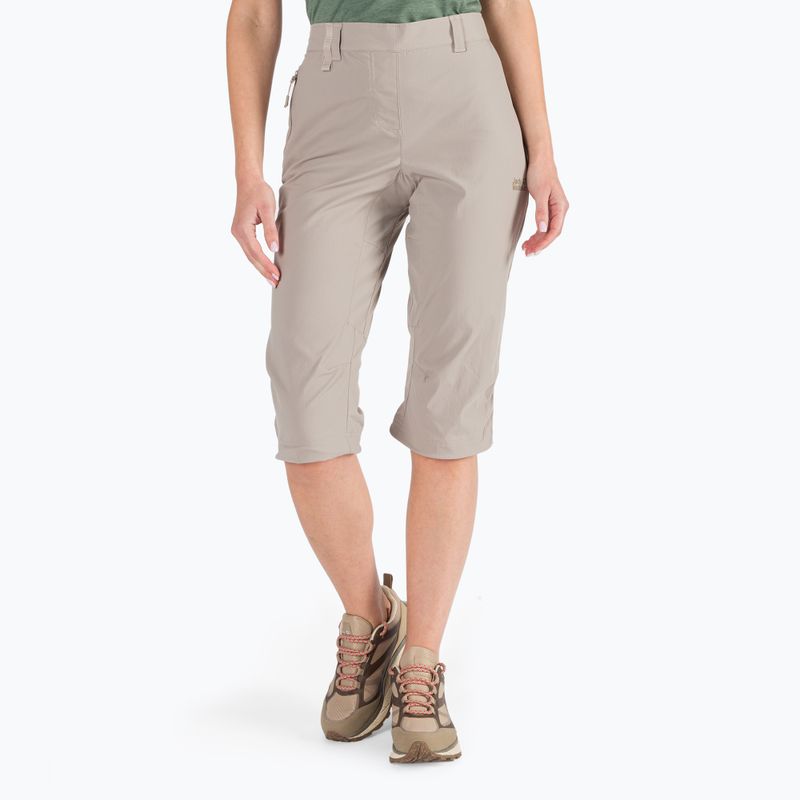 Dámské softshellové šortky Jack Wolfskin Activate Light 3/4 béžové 1503721_5041