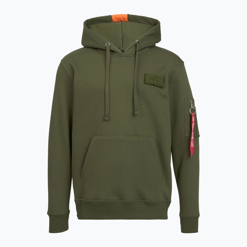 Pánská mikina Alpha Industries Red Stripe Hoodie dark green
