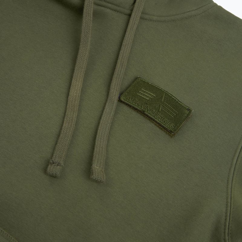 Pánská mikina Alpha Industries Red Stripe Hoodie dark green 3