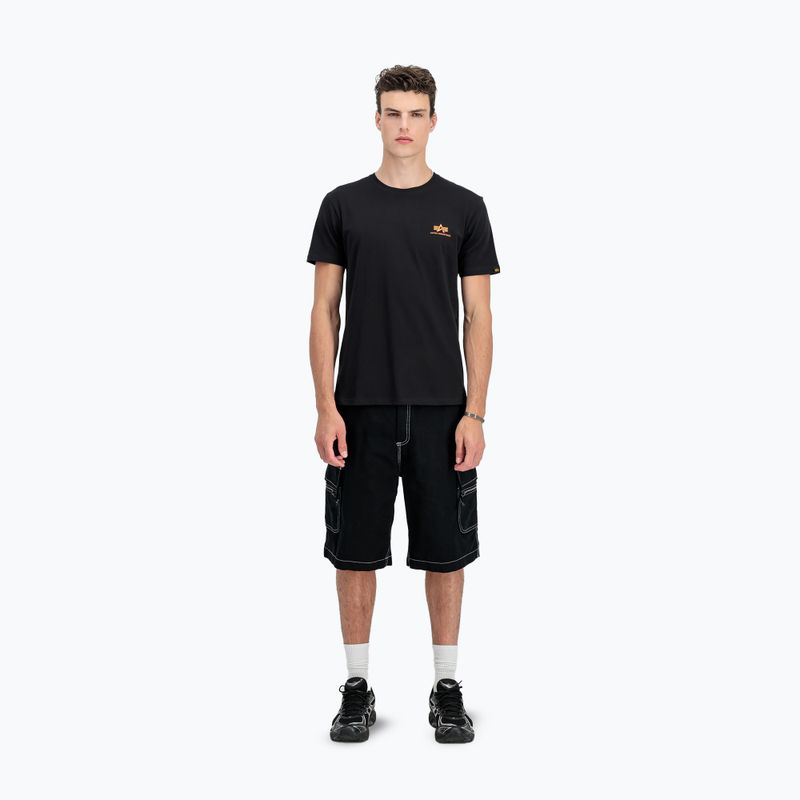 Pánské tričko Alpha Industries Basic Small Logo black/neon orange 2