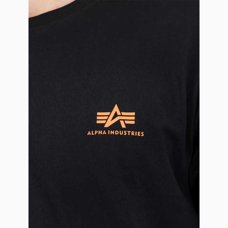 Pánské tričko Alpha Industries Basic Small Logo black/neon orange 4