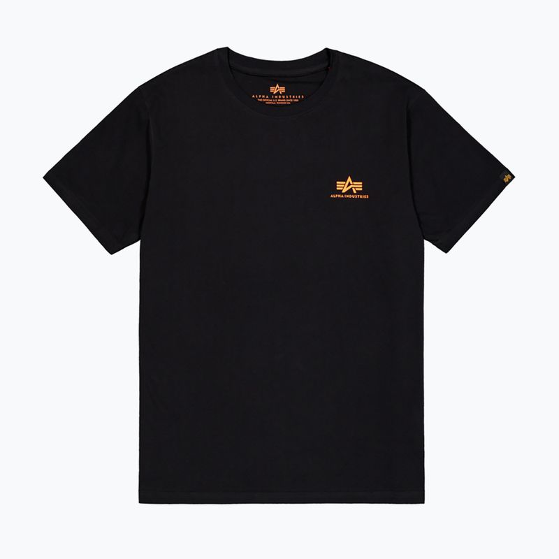 Pánské tričko Alpha Industries Basic Small Logo black/neon orange 5