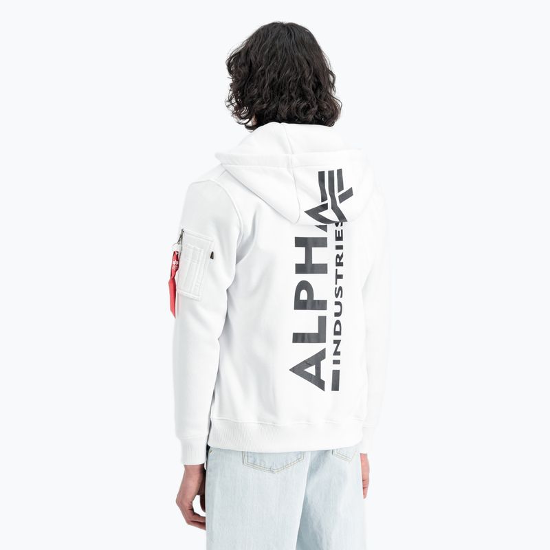 Pánská mikina Alpha Industries Back Print Zip white 5