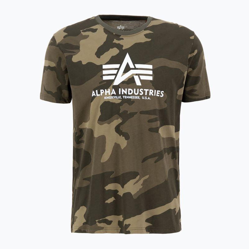 Pánské tričko Alpha Industries Basic Camo olive camo