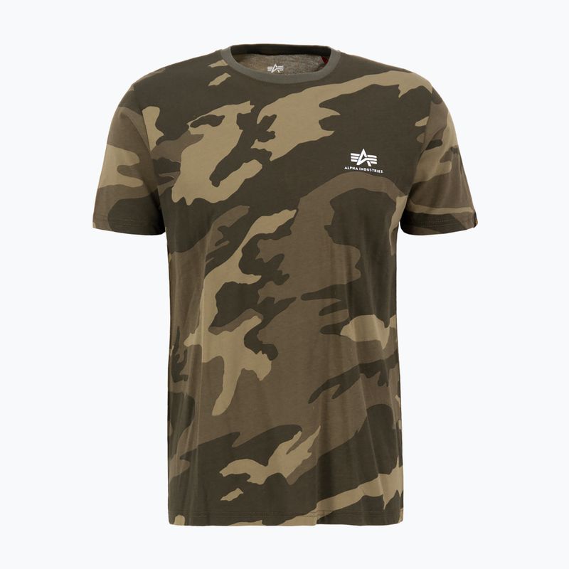 Pánské tričko Alpha Industries Basic Small Logo Camo olive 4