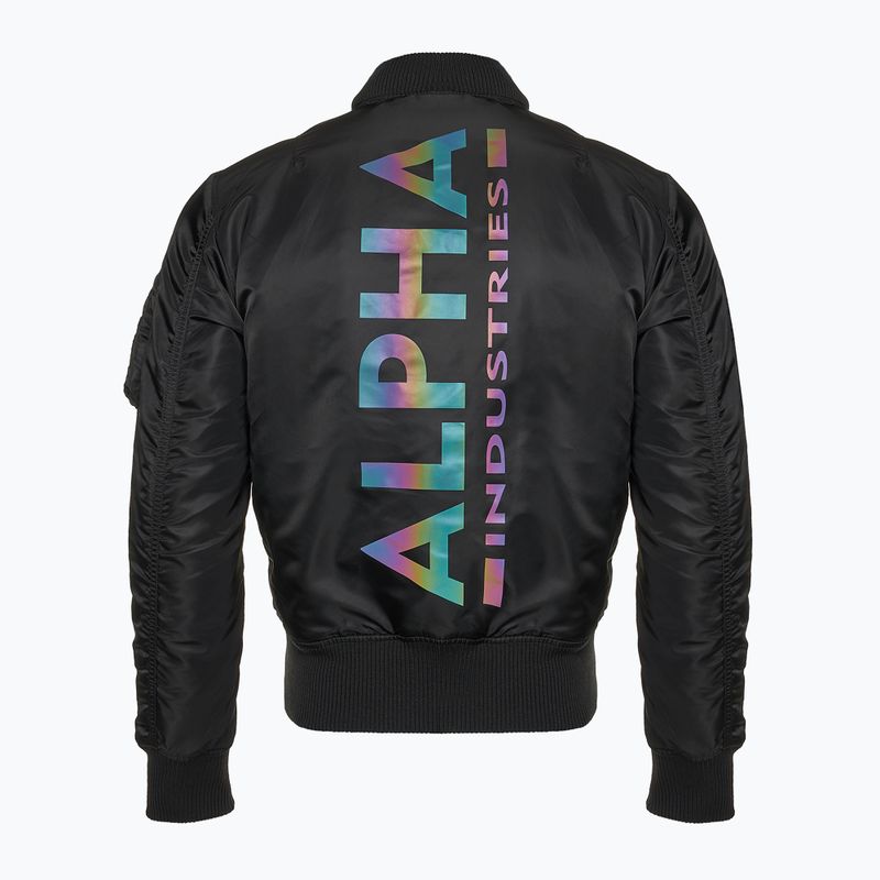 Pánská bunda  Alpha Industries MA-1 ZH Back Print black / rainbow reflective 3