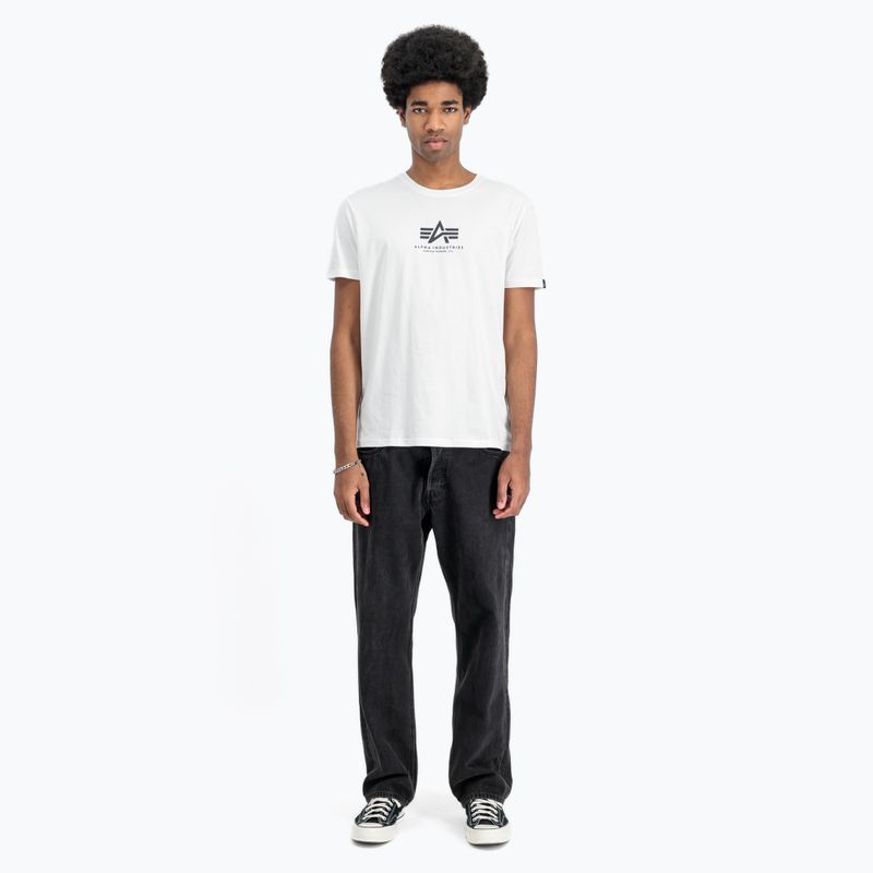 Pánské tričko Alpha Industries Basic Mid Logo T-shirt white 2