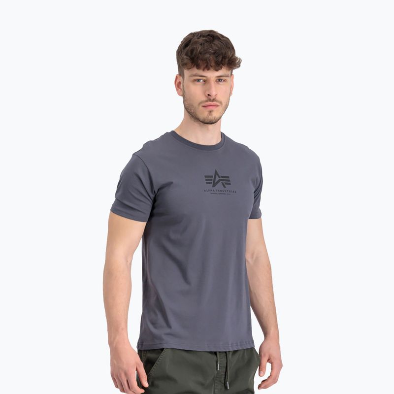 Pánské tričko Alpha Industries Basic Mid Logo greyblack/black