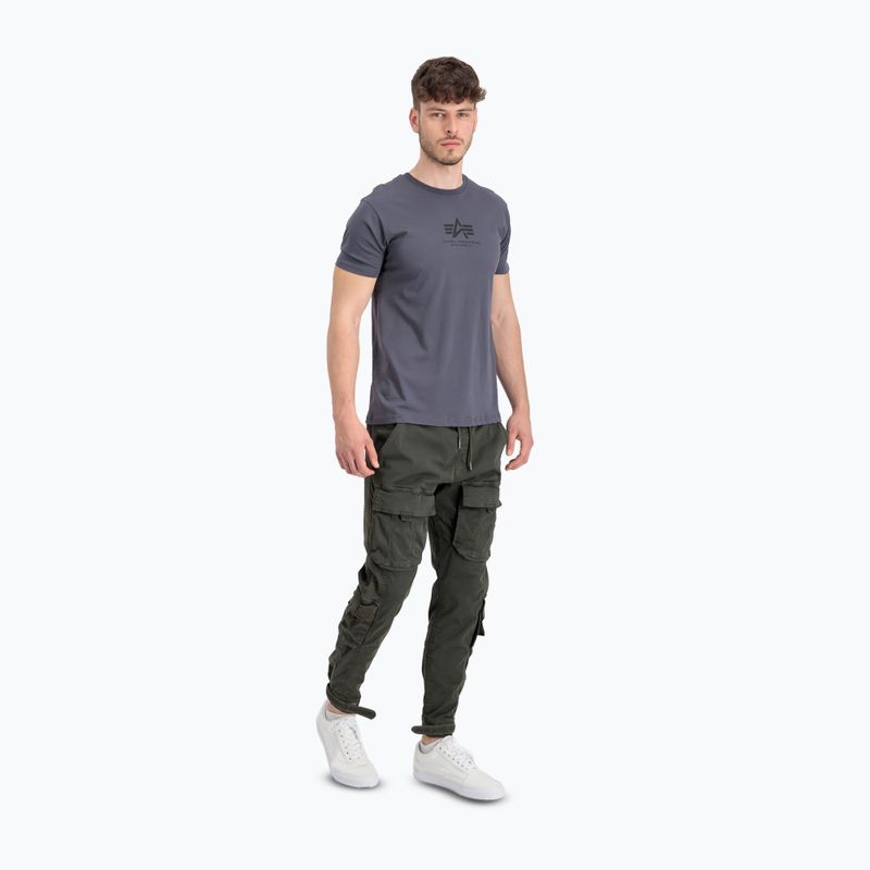 Pánské tričko Alpha Industries Basic Mid Logo greyblack/black 2