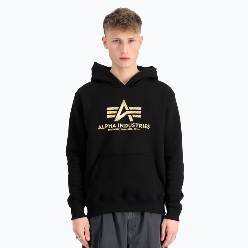 Pánská mikina Alpha Industries Basic Carbon Hoody black/gold