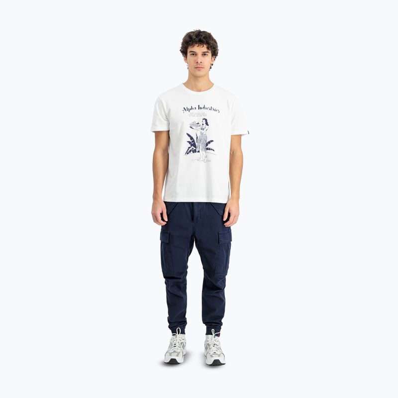 Pánské tričko Alpha Industries  Hawaii white 2