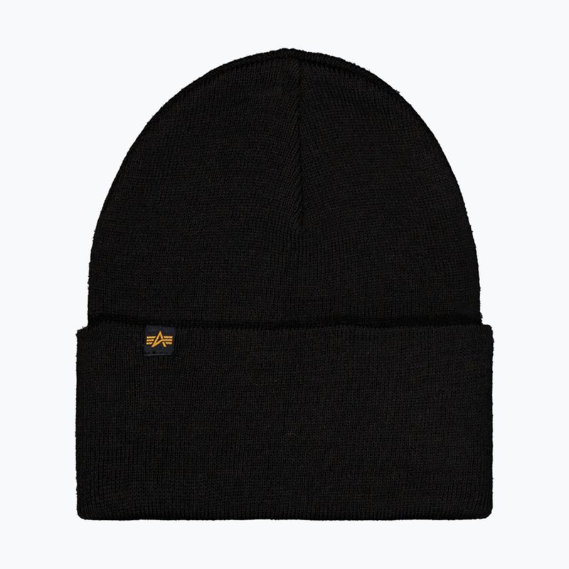 Čepice Alpha Industries Rubber Logo Beanie black 2