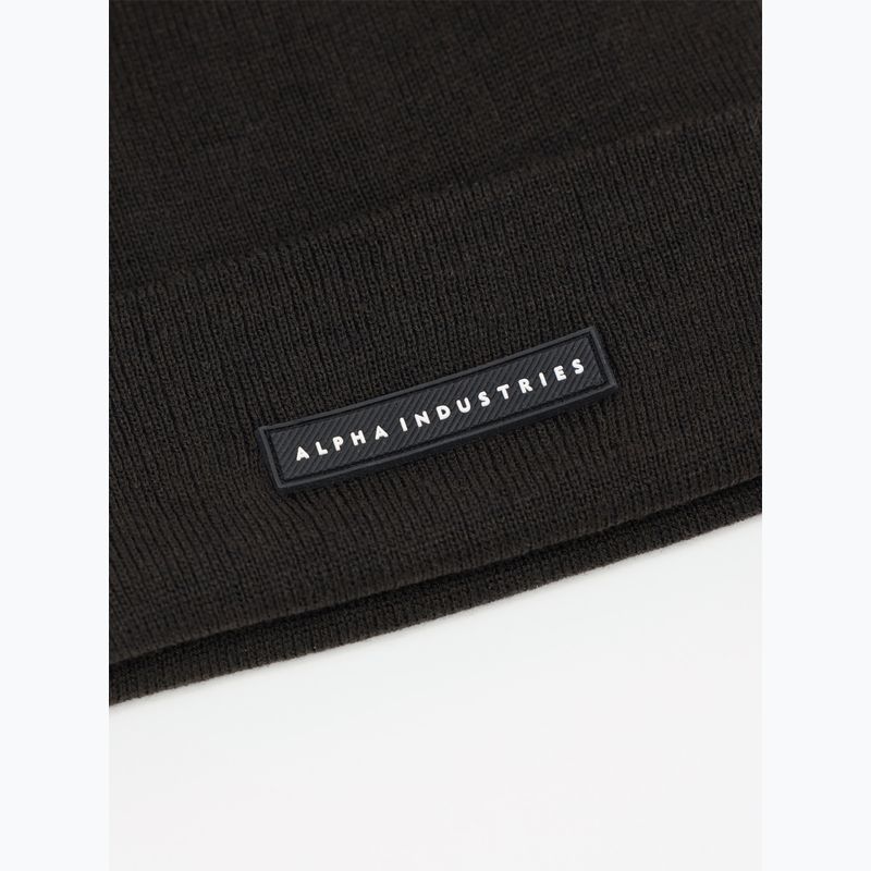 Čepice Alpha Industries Rubber Logo Beanie black 3