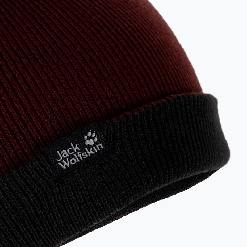 Jack Wolfskin Žebrovaná zimní čepice bordó 1903891 5
