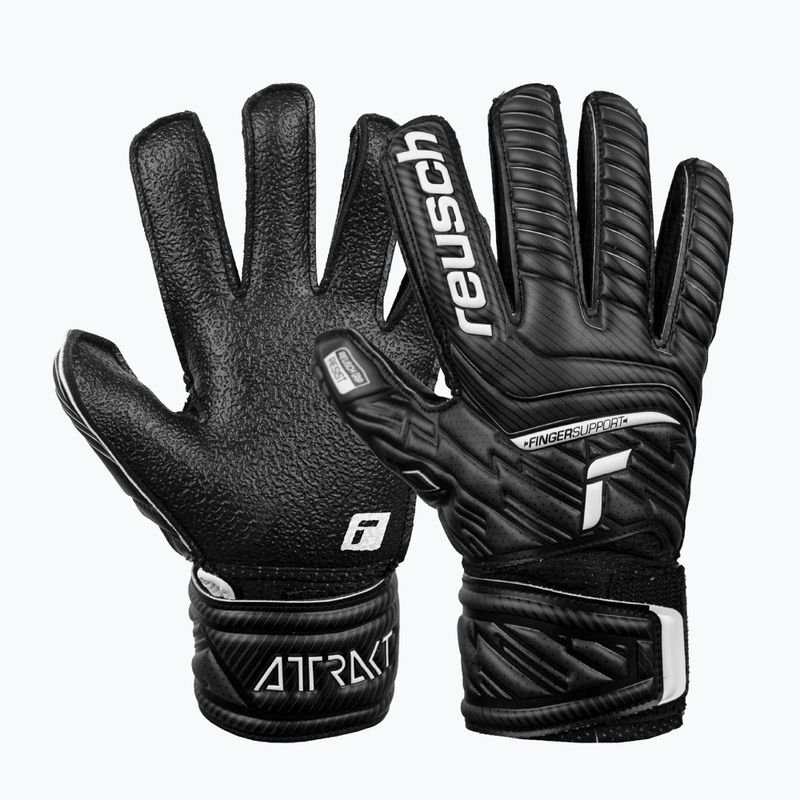 Reusch Attrakt Resist Finger Support Junior dětské brankářské rukavice černé 5272610 5