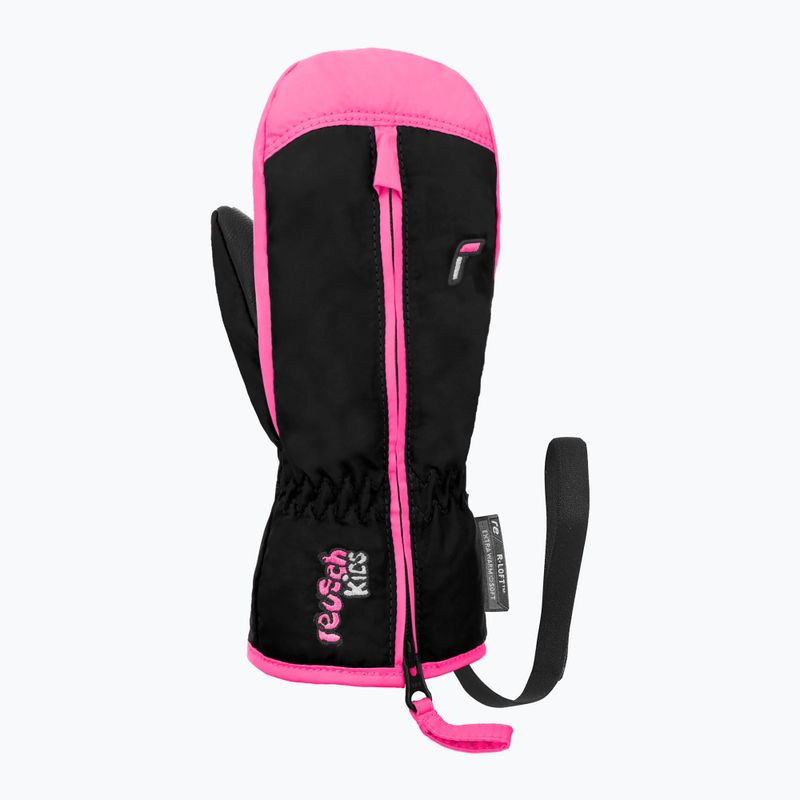 Dětské lyžařské rukavice Reusch Ben Mitten black/ knockout pink 2