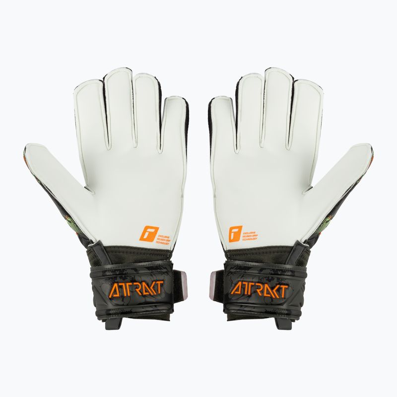 Brankářské rukavice Reusch Attrakt Grip Finger Support zeleno-oranžové 5370010-5556 2