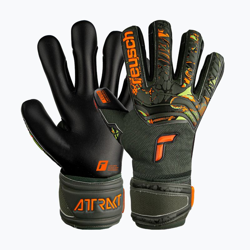 Reusch Attrakt Gold X Finger Support Juniorské brankářské rukavice zeleno-černé 5372050-5555 4