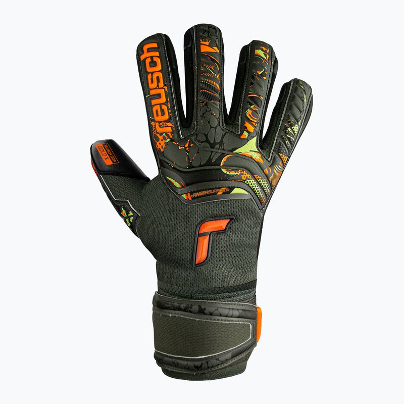 Reusch Attrakt Gold X Finger Support Juniorské brankářské rukavice zeleno-černé 5372050-5555 5