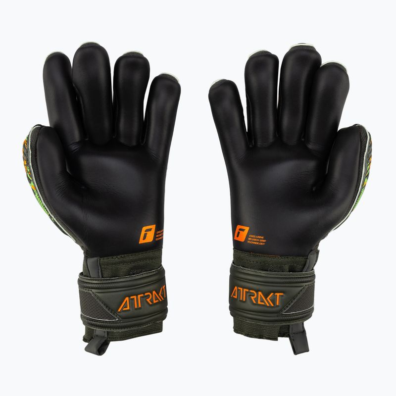 Reusch Attrakt Gold X Finger Support Juniorské brankářské rukavice zeleno-černé 5372050-5555 2