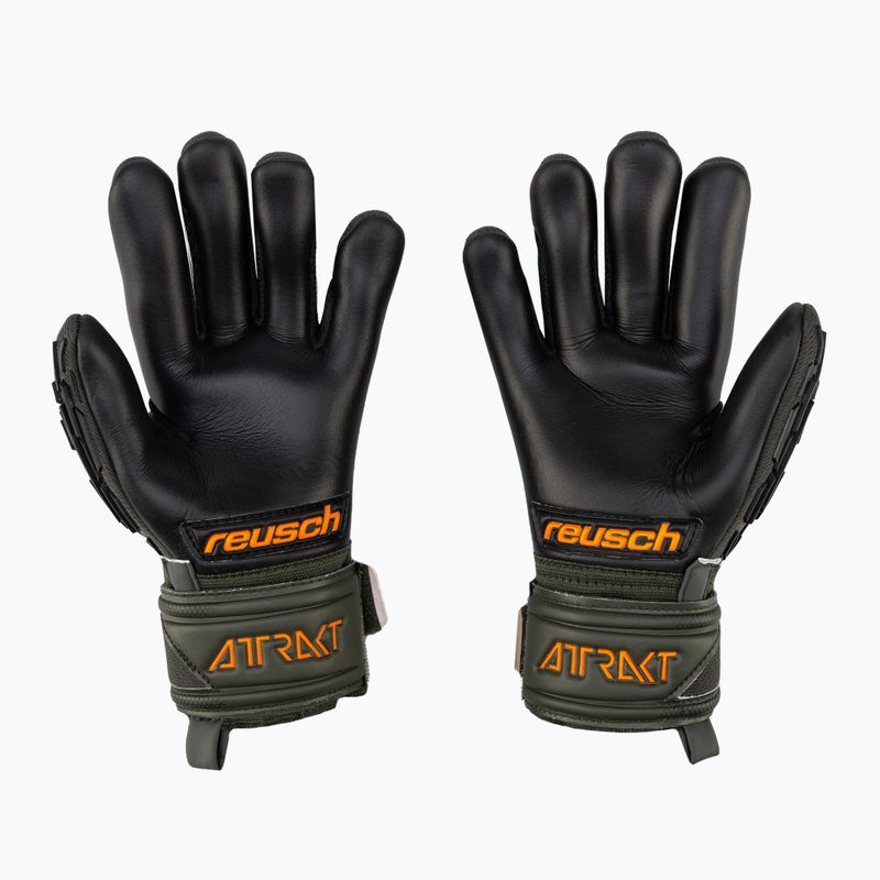 Reusch Attrakt Freegel Silver Finger Support Juniorské brankářské rukavice černo-zelené 5372030-5555 2