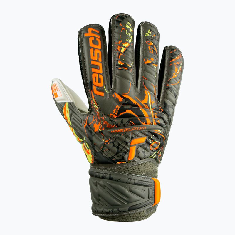 Dětské brankářské rukavice Reusch Attrakt Solid Finger Support Junior zelená 5372010-5556 5