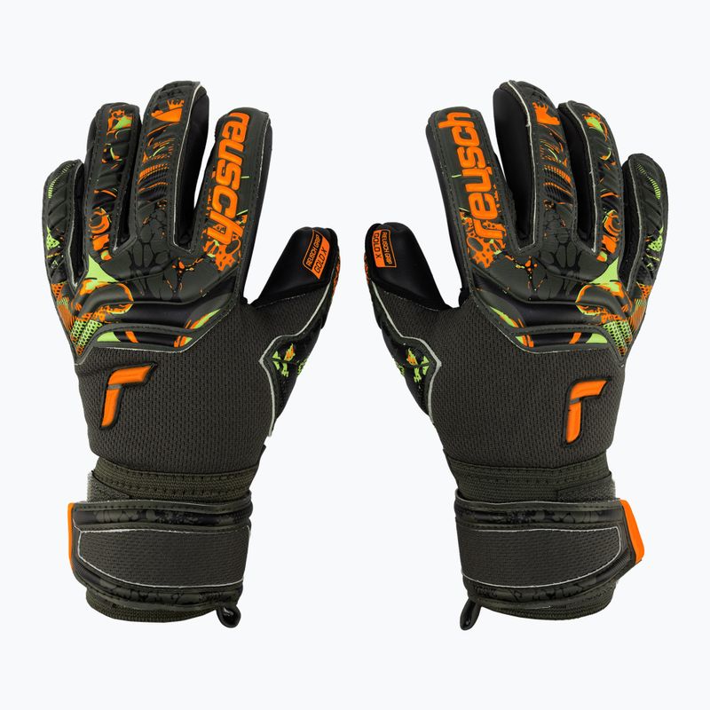 Brankářské rukavice Reusch Attrakt Gold X Junior zeleno-černé 5372055-5555