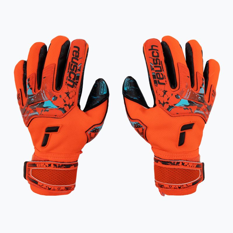Dětské brankářské rukavice Reusch Attrakt Fusion Finger Support Guardian Junior červené 5372940-3333