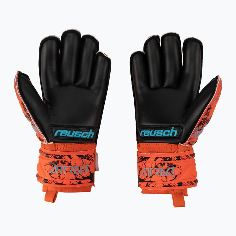 Dětské brankářské rukavice Reusch Attrakt Silver Roll Finger Junior červené 5372217-3333 2
