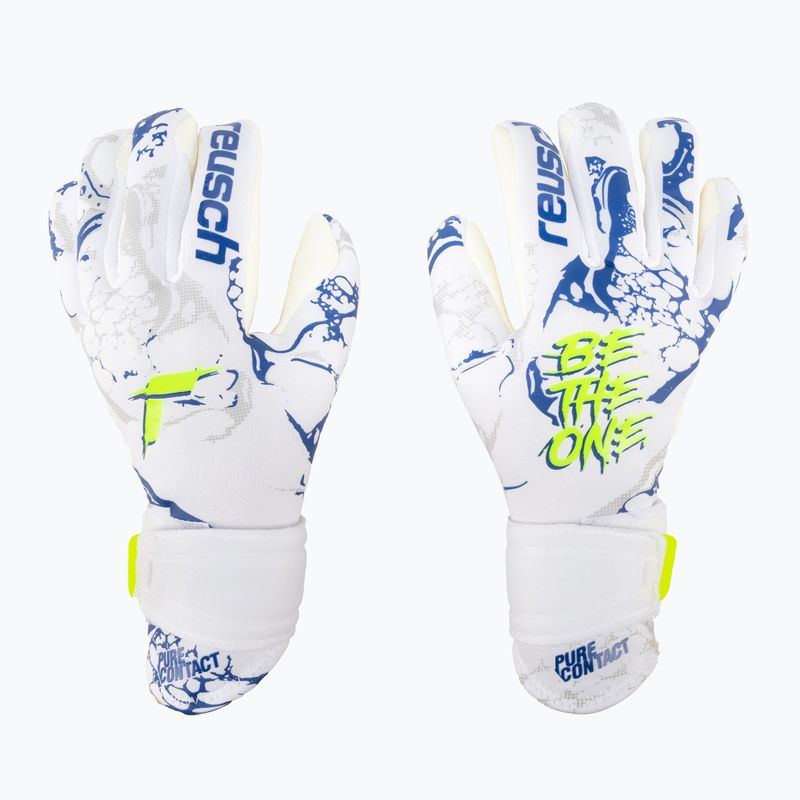 Dětské brankářské rukavice Reusch Pure Contact Silver Junior bílé 5372200-1089