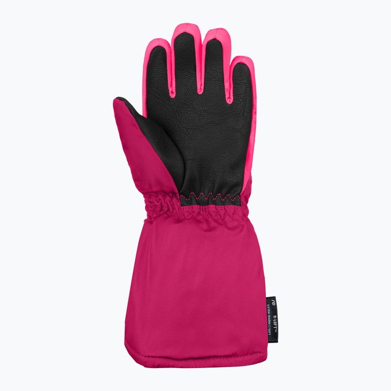Dětské lyžařské rukavice Reusch Tom fuchs purp/knockout pink 3