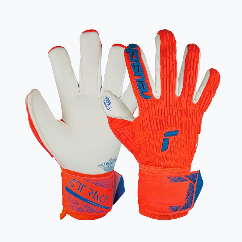 Brankářské rukavice Reusch Attrakt Gold X Freegel hyper orange/electric blue