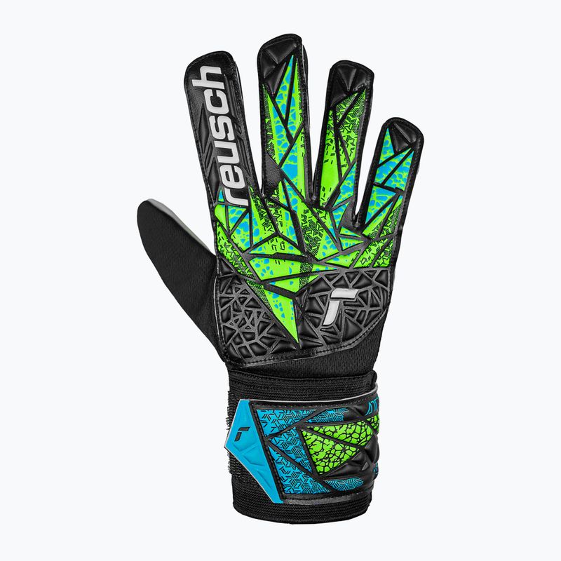 Dětské brankářské rukavice   Reusch Attrakt Starter Solid Junior black/fluo lime/aqua 2