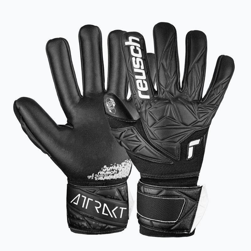 Brankářské rukavice Reusch Attrakt Gold NC Finger Support safety yellow/silver/black