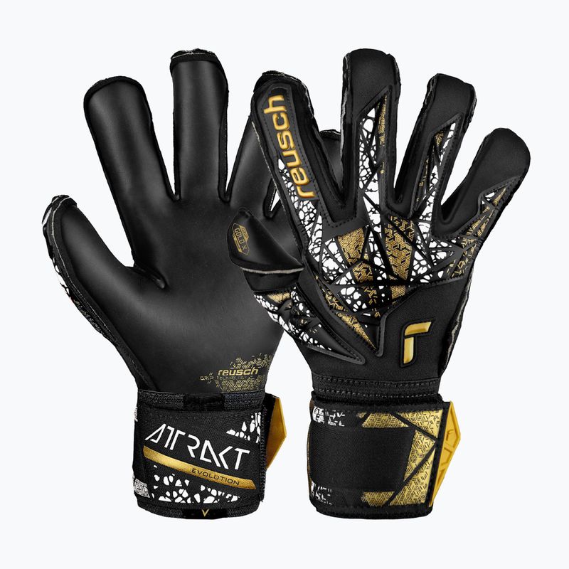 Brankářské rukavice Reusch Attrakt Gold X Evolution Cut Finger Support black/gold/white/black