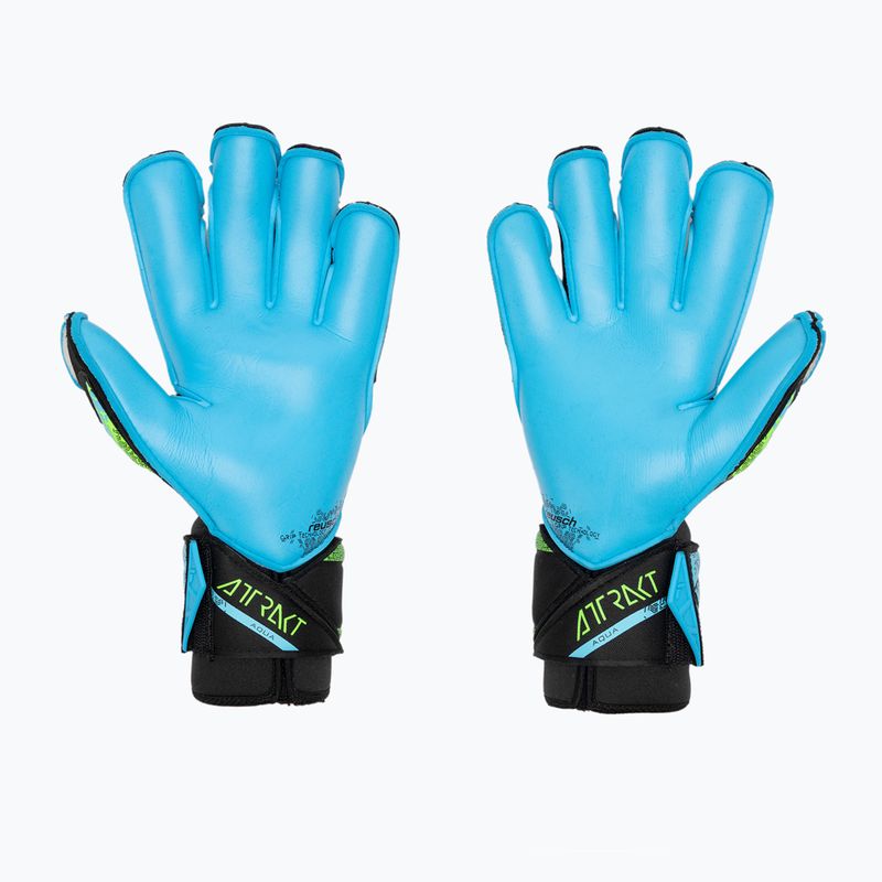Brankářské rukavice  Reusch Attrakt Aqua Evolution black/fluo lime/aqua 2