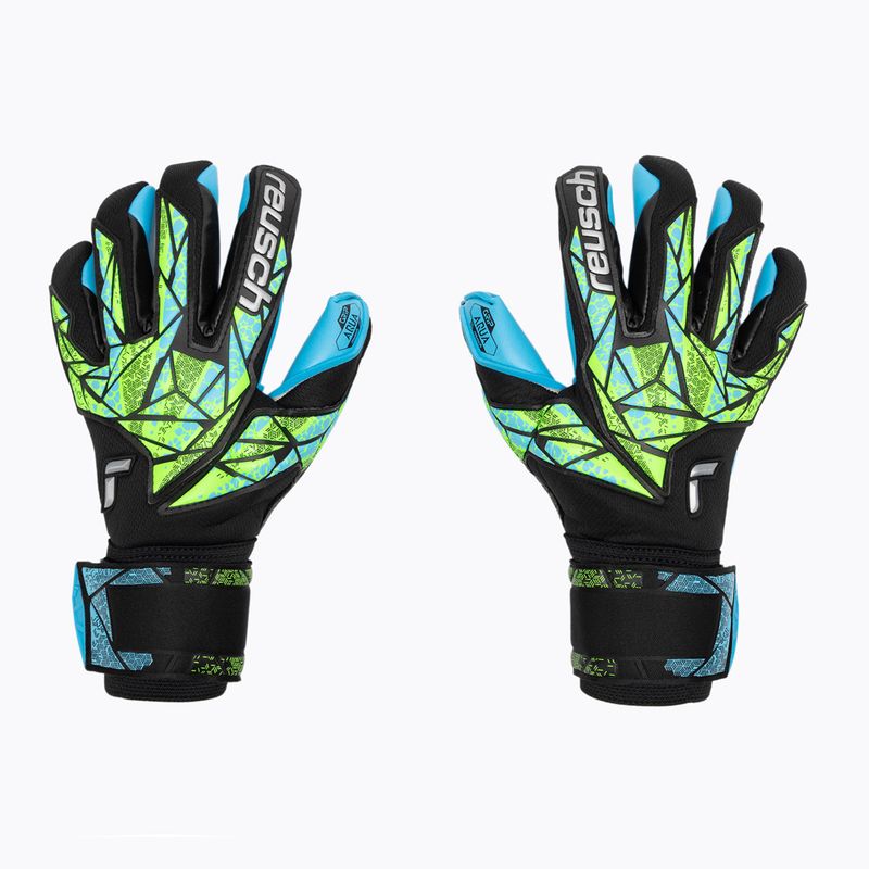 Brankářské rukavice  Reusch Attrakt Aqua black/fluo lime/aqua