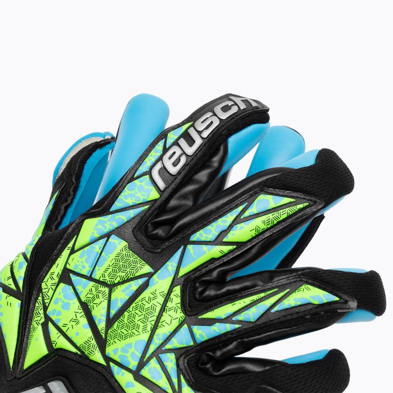 Brankářské rukavice  Reusch Attrakt Aqua black/fluo lime/aqua 4