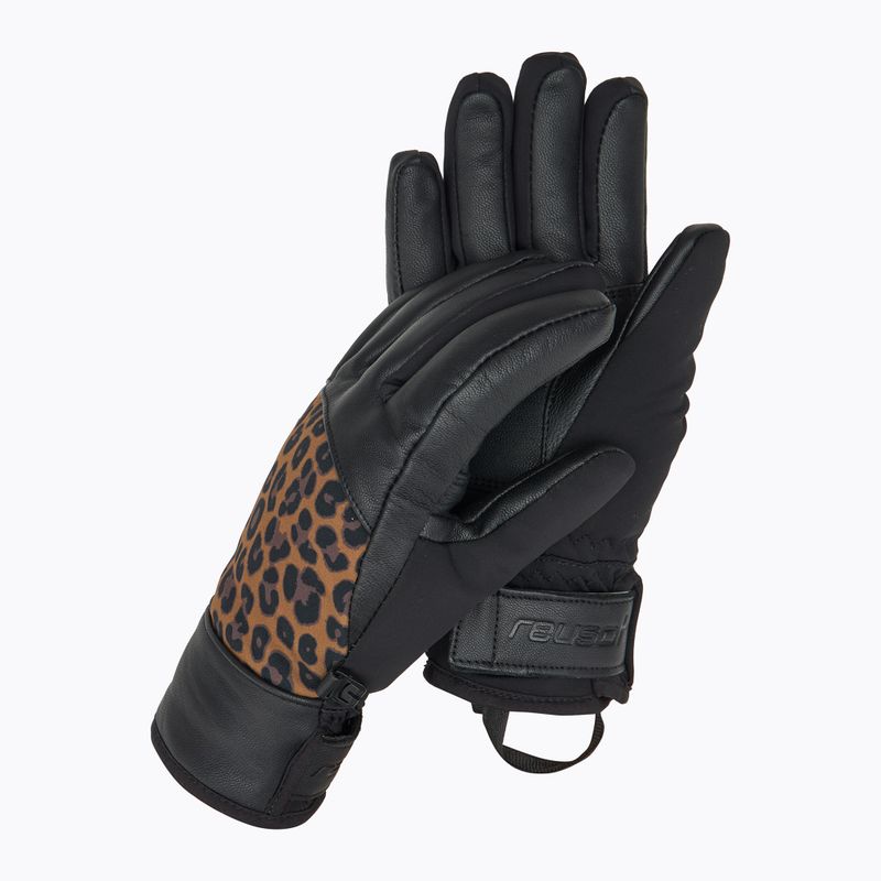 Dámské lyžařské rukavice  Reusch Beatrix R-Tex XT black/brown leopard