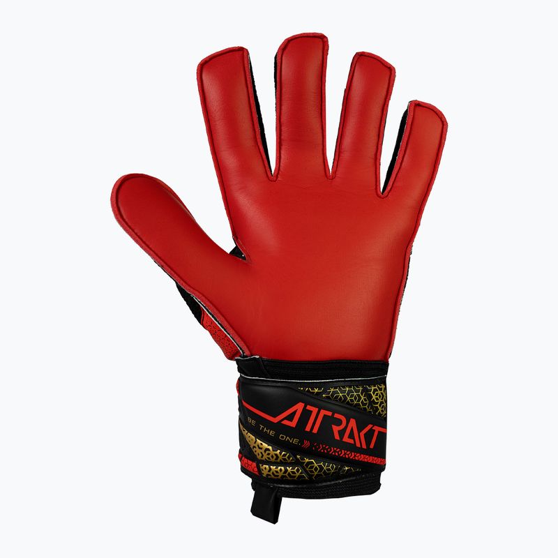 Brankářské rukavice Reusch Attrakt Solid black/gold/fiery red 3
