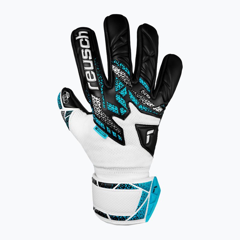 Dětské brankářské rukavice Reusch Attrakt Gold NC Junior white/silver/black 2