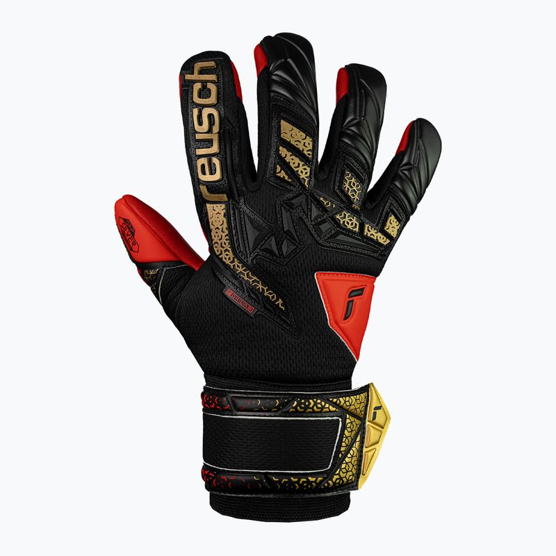 Dětské brankářské rukavice  Reusch Attrakt Freegel Silver Junior black/gold/fiery red 2