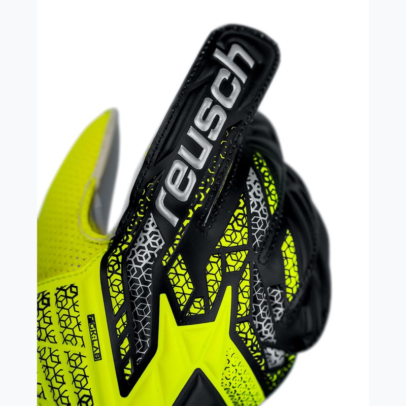 Dětské brankářské rukavice  Reusch Attrakt Solid Junior safety yellow/silver 5