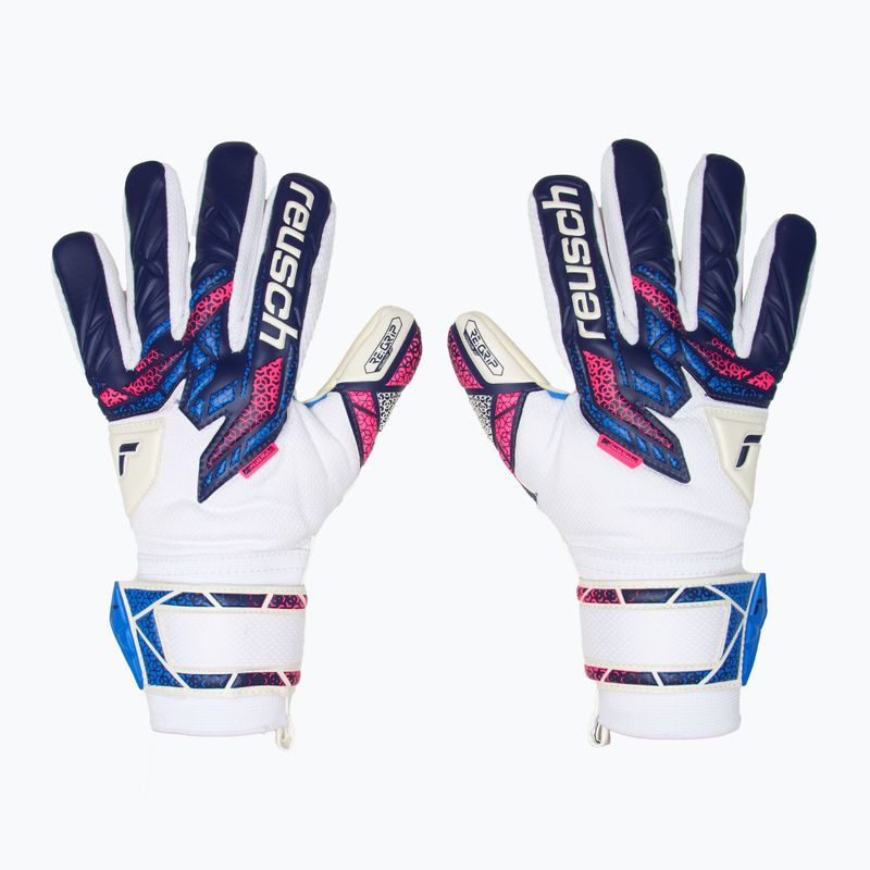Dětské brankářské rukavice  Reusch Attrakt RE:GRIP NC Junior blue/pink/white 2