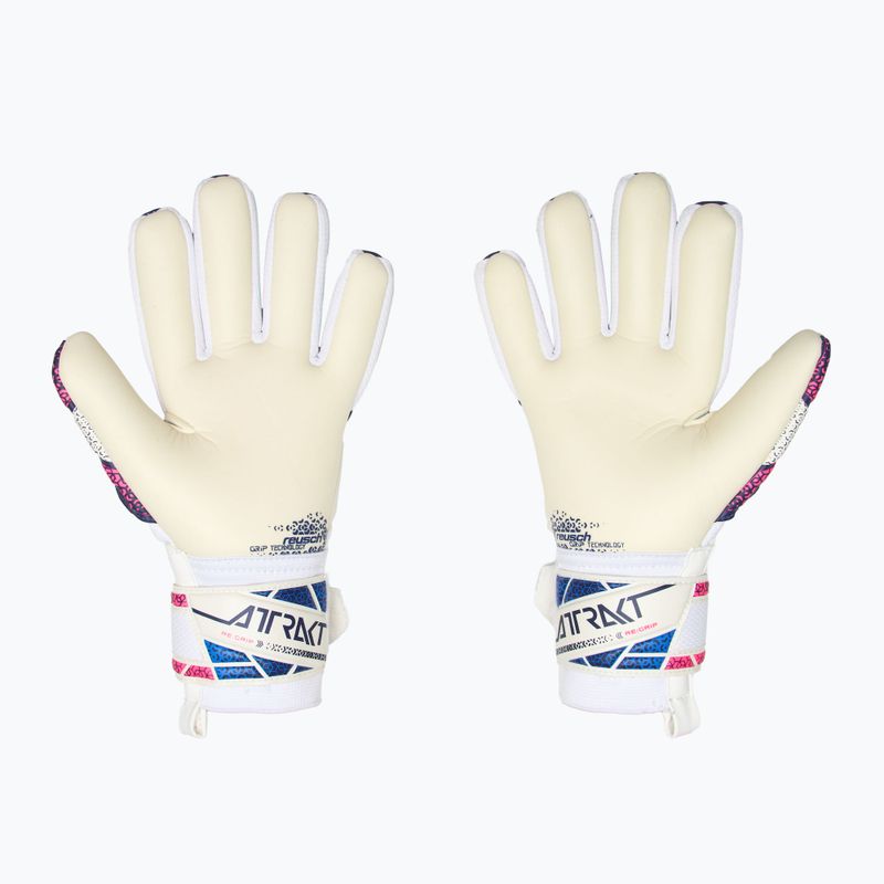 Dětské brankářské rukavice  Reusch Attrakt RE:GRIP NC Junior blue/pink/white 3