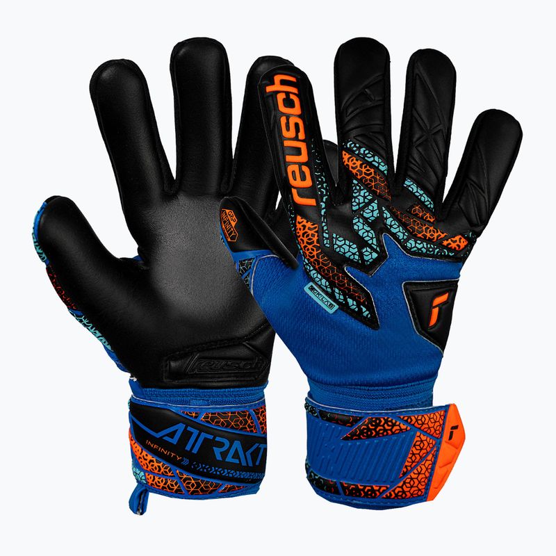 Brankářské rukavice Reusch Attrakt Infinity NC Junior electric blue/shocking orange/black