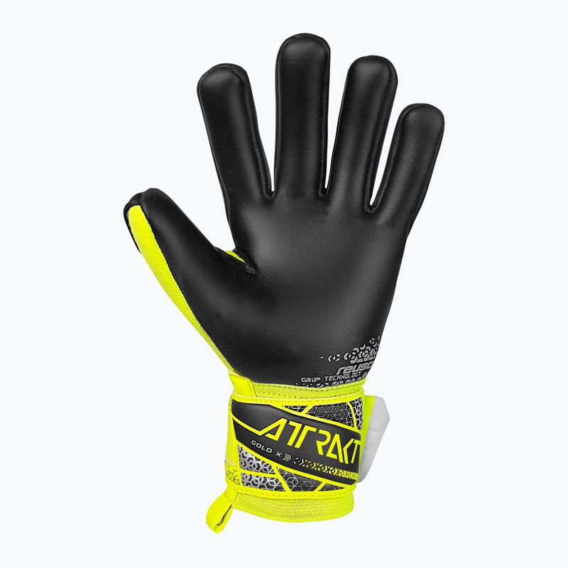 Dětské brankářské rukavice Reusch Attrakt Gold X NC Junior safety yellow/silver/black 3